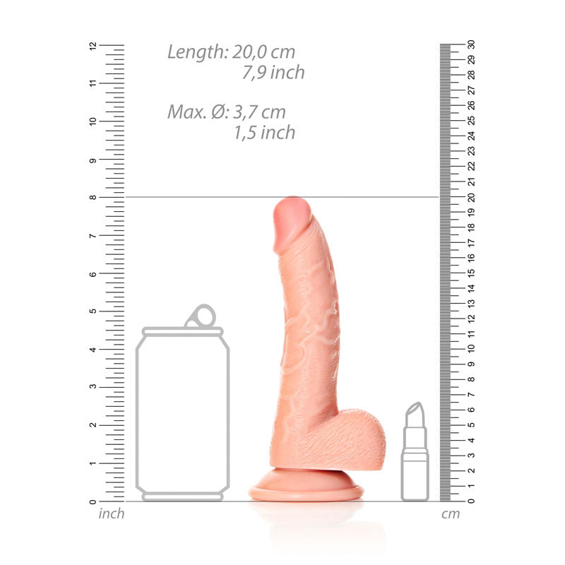 Shots Toys | REALROCK Realistic Regular Curved Dong with Balls - Flesh 18cm (7") Dildo