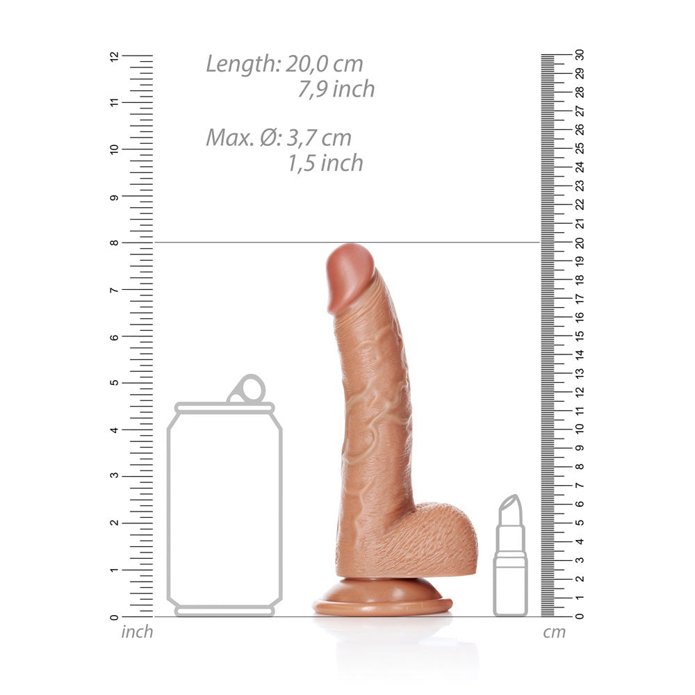 Shots Toys | REALROCK Realistic Regular Curved Dong with Balls - Tan 18cm (7") Dildo