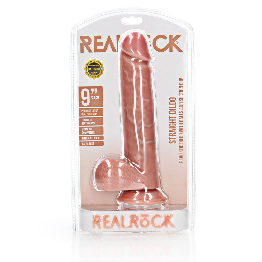 Shots Toys | REALROCK Straight Realistic Dildo with Balls - Flesh 23cm (9") Dong