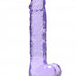 Shots Toys | REALROCK Crystal Clear 10" / 25.4cm Realistic Dildo with Balls - Purple