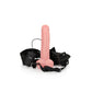 Shots Toys | REALROCK Vibrating Hollow Strap-On + Balls - 18cm Flesh