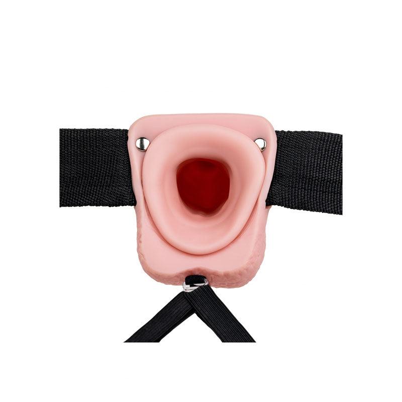 Shots Toys | REALROCK Vibrating Hollow Strap-On + Balls - 9" / 23cm Flesh