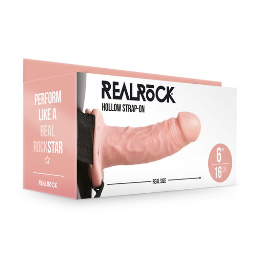 Shots Toys | REALROCK Hollow Strap-On - 6" / 15.5cm Flesh