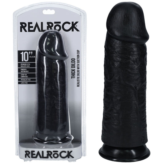 Shots Toys | REALROCK - Realistic Extra Thick Dildo without Balls 10" / 25.4cm - Black