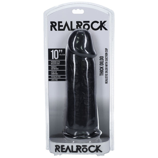 Shots Toys | REALROCK - Realistic Extra Thick Dildo without Balls 10" / 25.4cm - Black