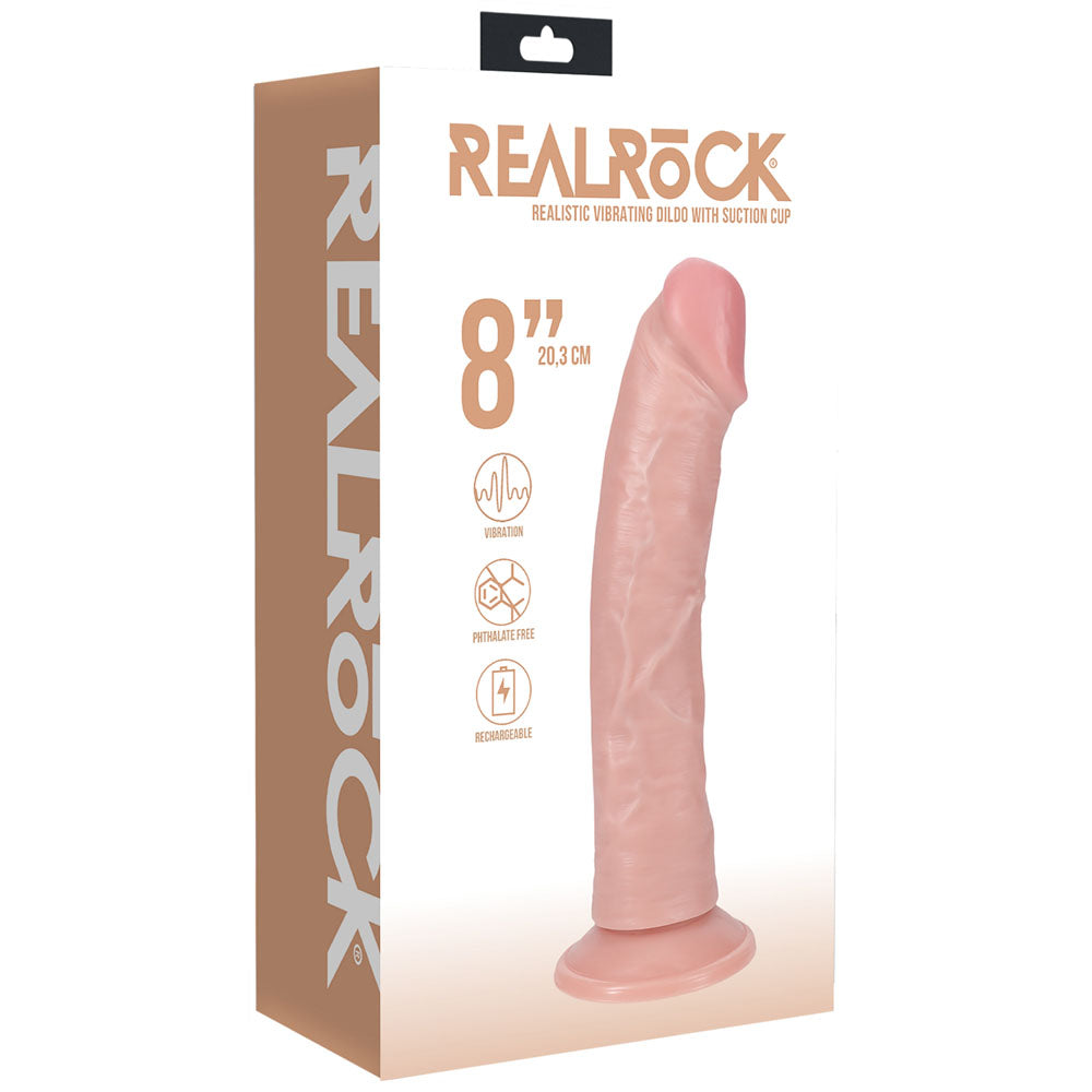 Shots Toys | REALROCK - 8" Vibrating Cock - Regular Curved Dildo - Flesh