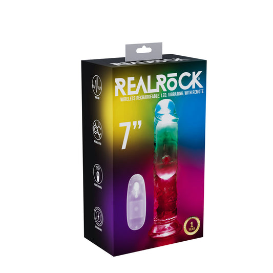 Shots Toys | REALROCK 7" Wireless LED Vibrating Dildo Dong with Remote