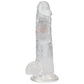 Shots Toys | REALROCK 8" Wireless LED Vibrating Dildo with Balls and Remote