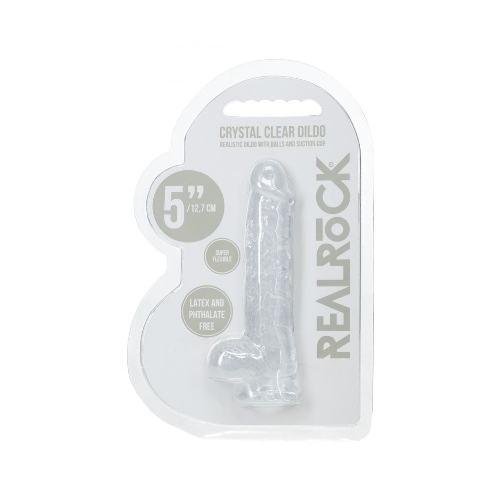 Shots Toys | REALROCK 5" / 12.7cm Crystal Clear Dildo with Balls - Clear