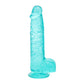 Shots Toys | REALROCK 5" / 12.7cm Crystal Clear Dildo with Balls - Turquoise