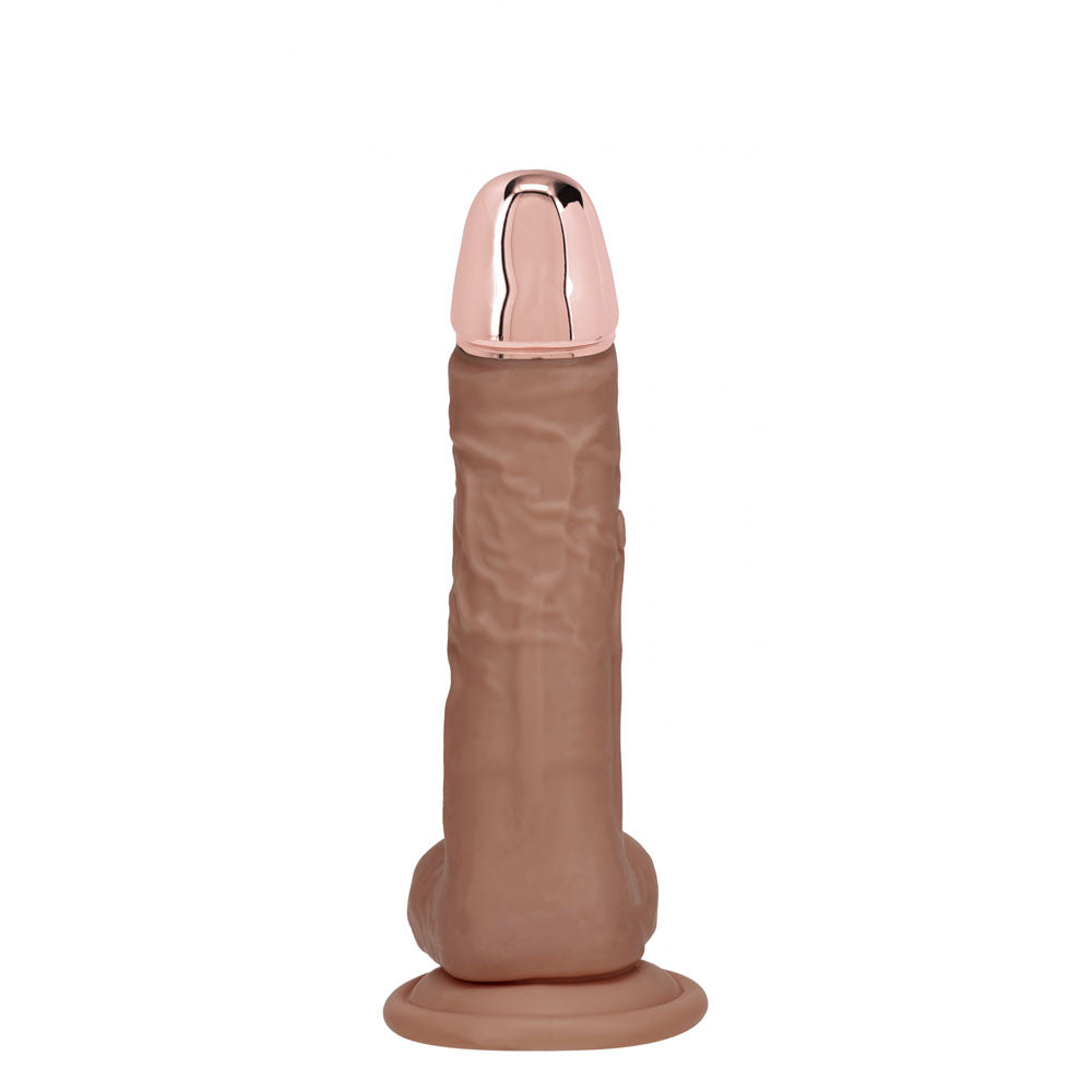 Shots Toys | REALROCK 6" Vibrating Dildo with Metal Head and Wireless Remote - Tan