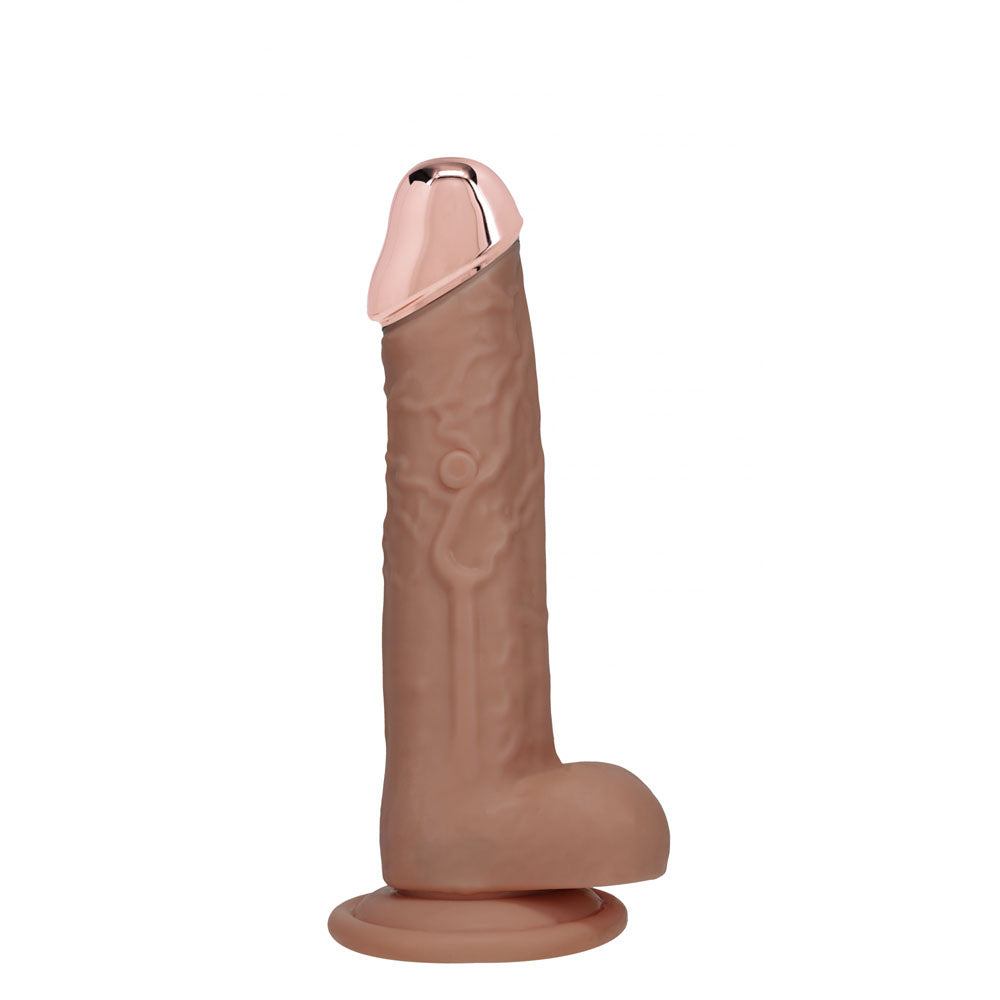 Shots Toys | REALROCK 6" Vibrating Dildo with Metal Head and Wireless Remote - Tan