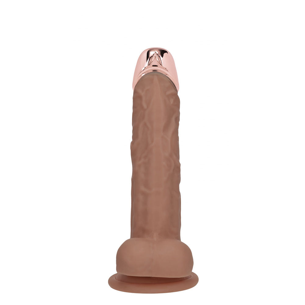 Shots Toys | REALROCK 6" Vibrating Dildo with Metal Head and Wireless Remote - Tan