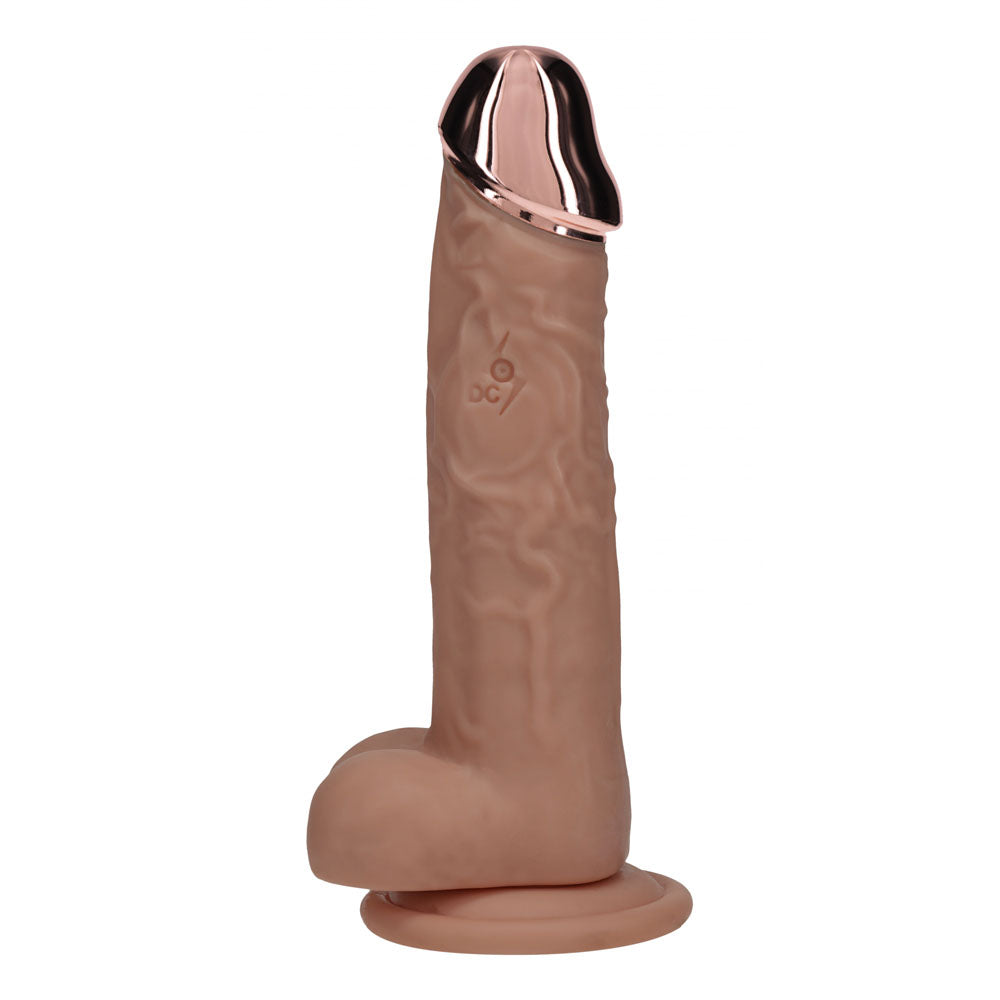 Shots Toys | REALROCK 8" Vibrating Dildo with Metal Head and Wireless Remote - Tan