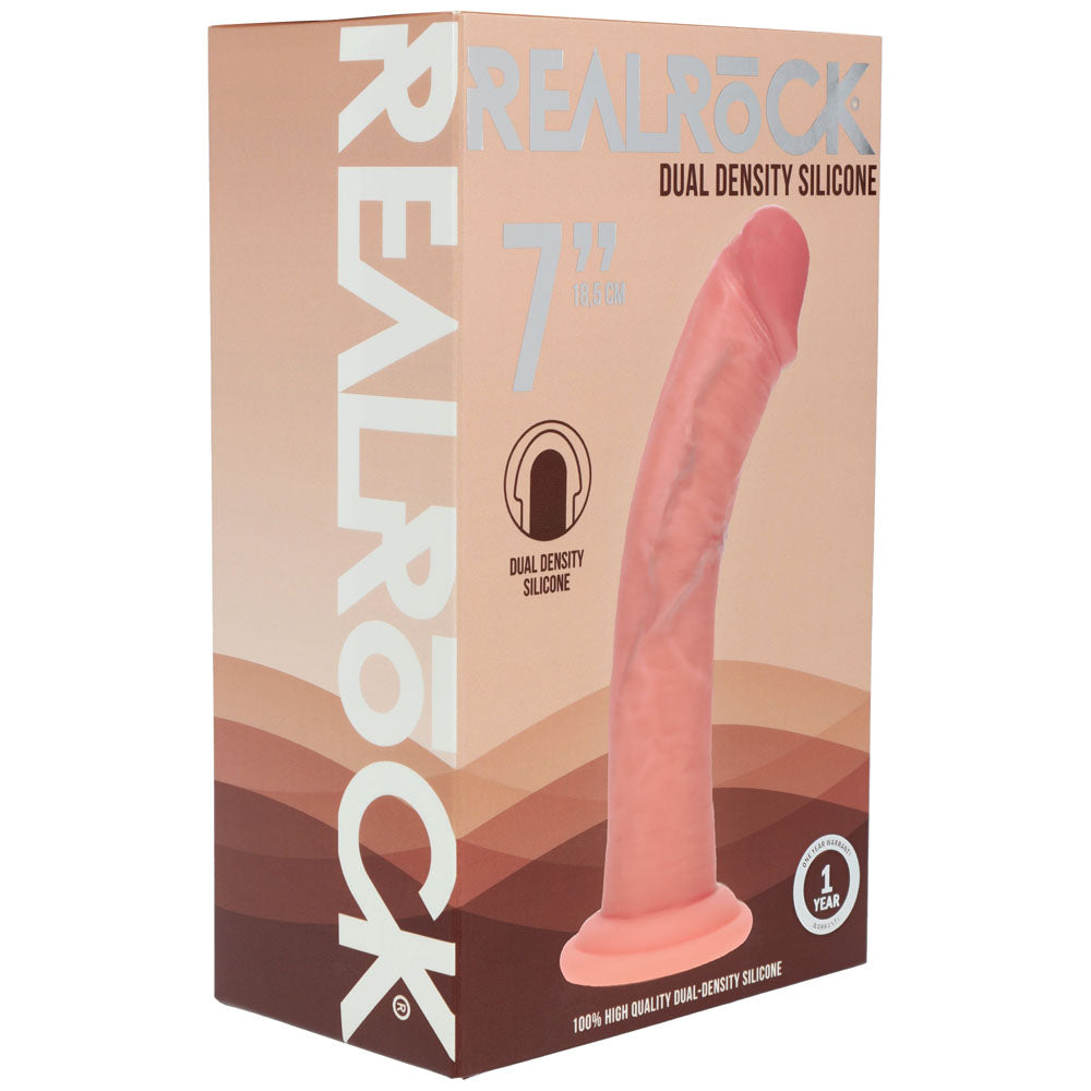 Shots Toys | REALROCK Dual Density Silicone 7" Curved Dildo - Flesh