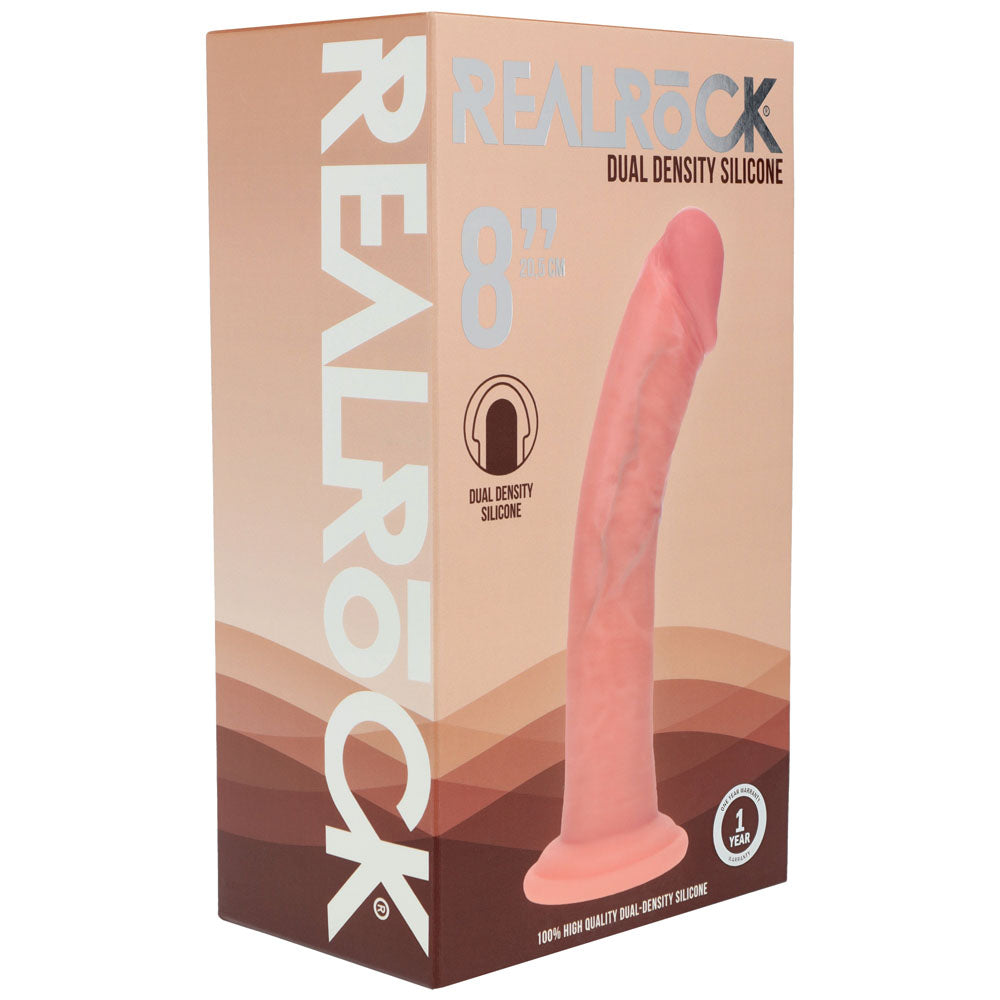 Shots Toys | REALROCK Dual Density Silicone 8" Curved Dildo - Flesh