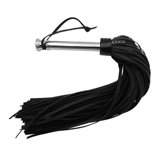 Rouge Leather Flogger with Steel Handle