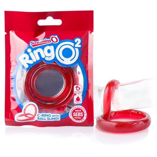 ScreamingO Ring O 2 Double Cock & Ball Ring - Red