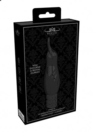 Shots Toys | Royal Gems Sparkle - 10 Speed Rechargeable Silicone Bullet - Black