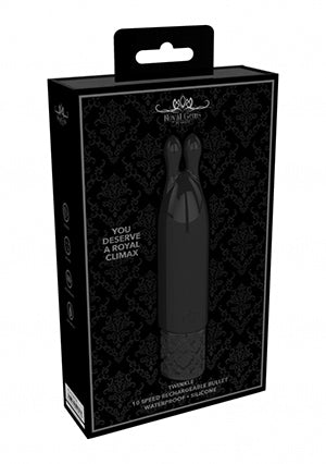 Shots Toys | Royal Gems Twinkle - 10 Speed Rechargeable Silicone Bullet - Black
