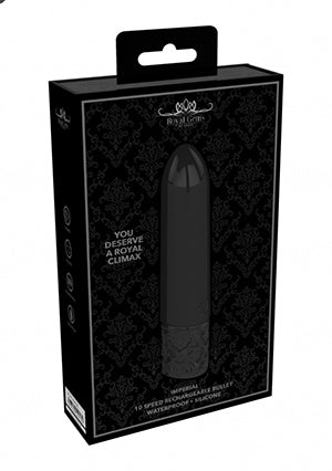 Shots Toys | Royal Gems Imperial - 10 Speed Rechargeable Silicone Bullet - Black