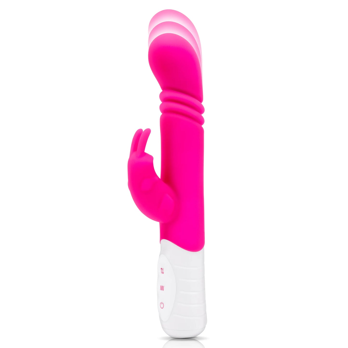 Rabbit Essentials Rechargeable Slim Shaft Thrusting G-Spot Rabbit Vibrator - Pink