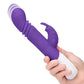 Rabbit Essentials Rechargeable Slim Shaft Thrusting G-Spot Rabbit Vibrator - Purple