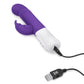 Rabbit Essentials Rechargeable Slim Shaft Thrusting G-Spot Rabbit Vibrator - Purple
