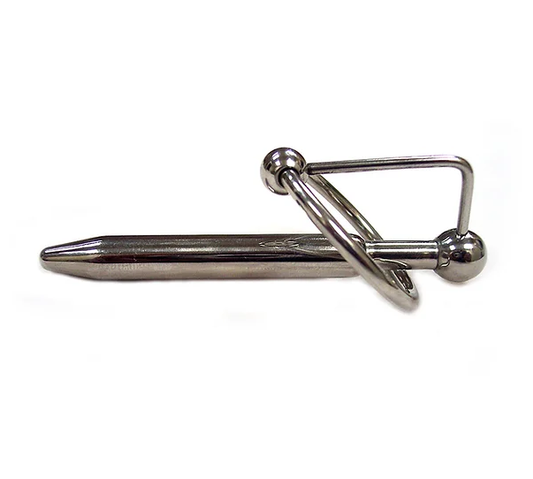 Rouge Stainless Steel Urethral Plug and Cock Ring (Large) Packaged