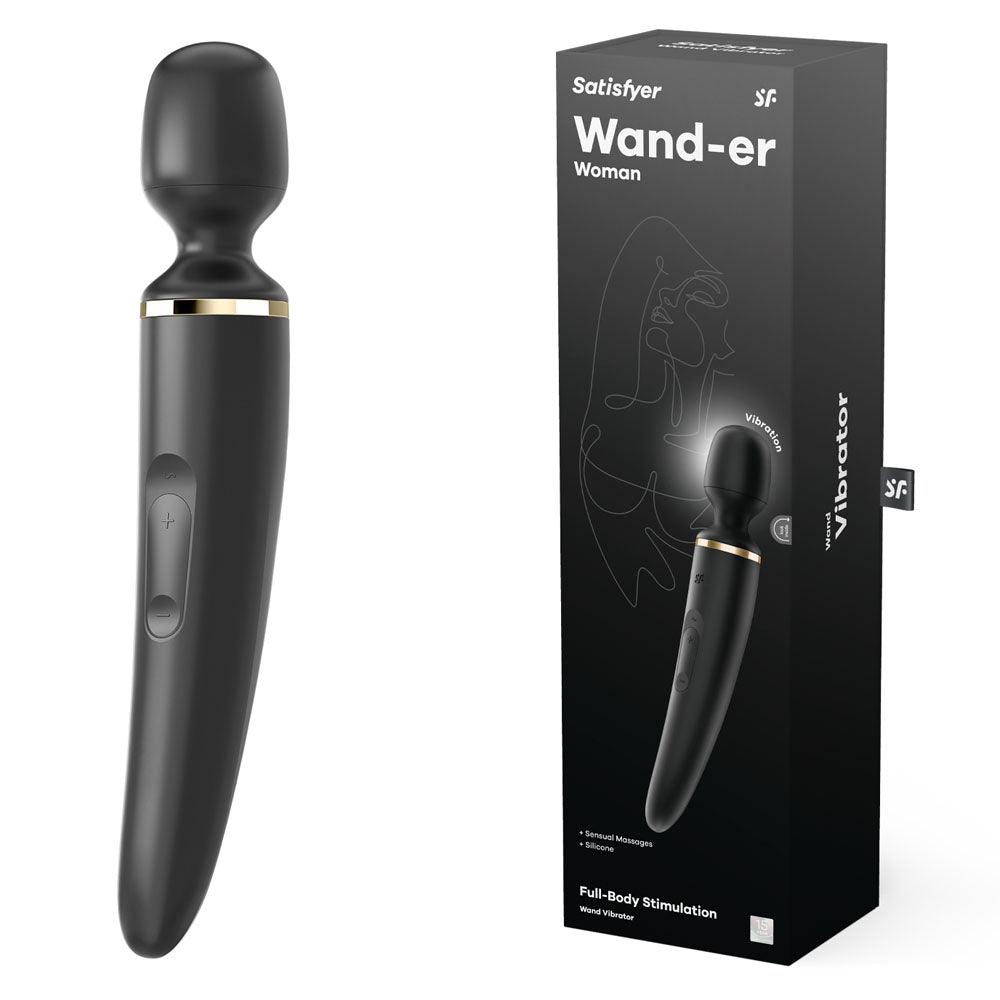 Satisfyer Wand-er Woman Body Massager Wand Vibrator - Black