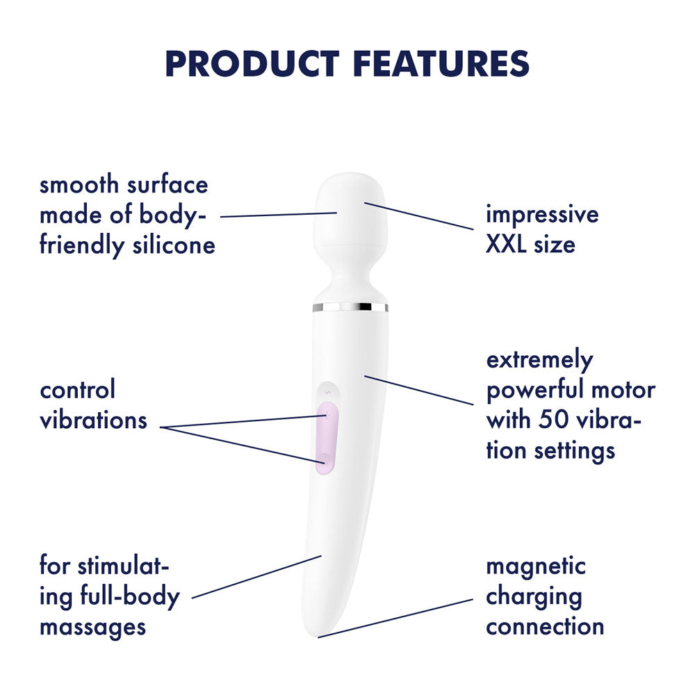 Satisfyer Wand-er Woman Body Massager Wand Vibrator - White