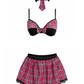Love In Leather 4 Piece School Girl Set Size S/M or L/XL - MULTIPLE COLOURS