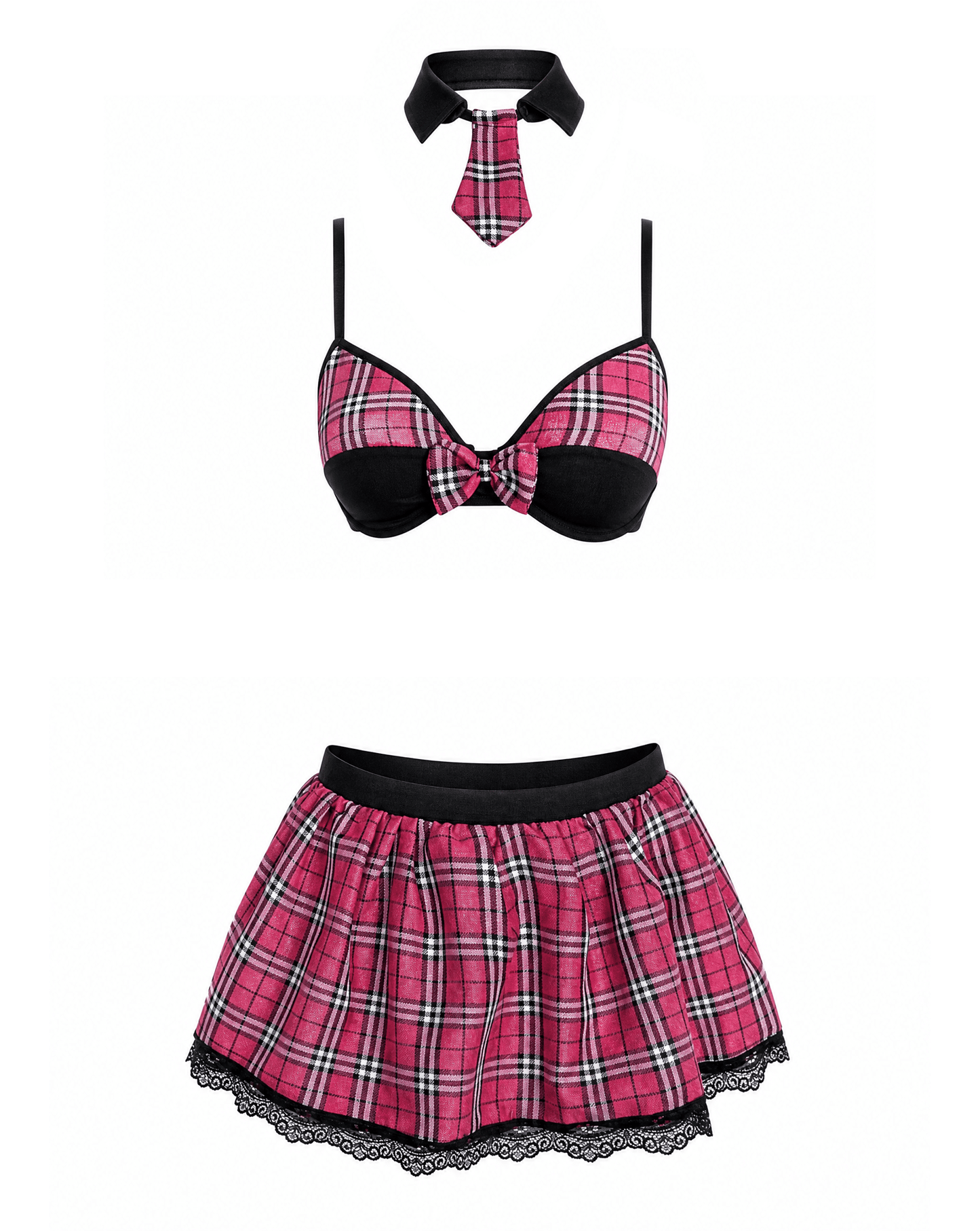Love In Leather 4 Piece School Girl Set Size S/M or L/XL - MULTIPLE COLOURS