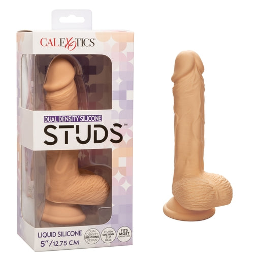 CalExotics Dual Density Silicone Studs Dildo 5”/12.75 cm - Ivory
