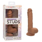 CalExotics Dual Density Silicone Studs Dildo 5”/12.75 cm - Brown