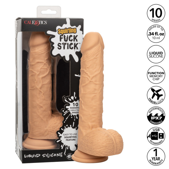 Calexotics Squirting Fuck Stick Vibrating Dildo Dong - Ivory