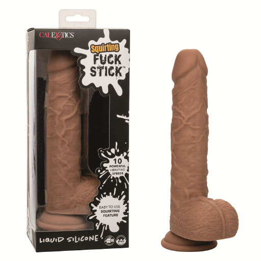 Calexotics Squirting Fuck Stick Vibrating Dildo Dong - Brown
