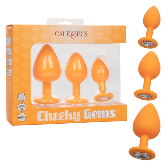 Calexotics Cheeky Anal Plugs 3 Pack - Orange