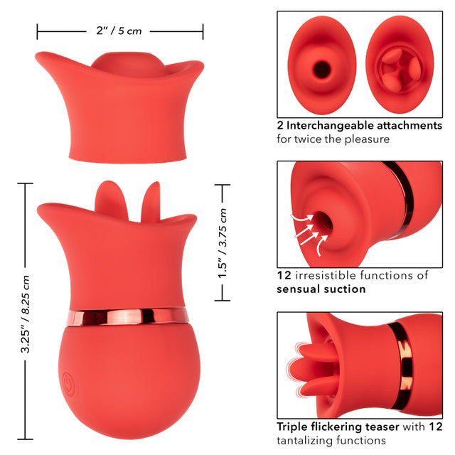 CalExotics French Kiss Suck & Play Interchangeable Set - Suction Vibrator and Triple Teaser