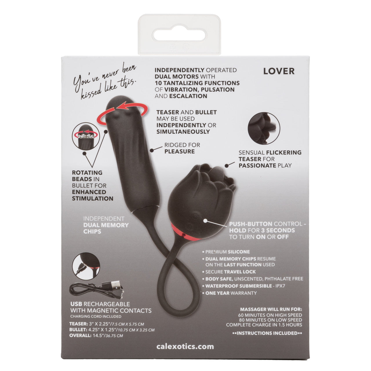 CalExotics French Kiss Elite Lover - Flickering Teaser and Rotating Bullet Vibrator