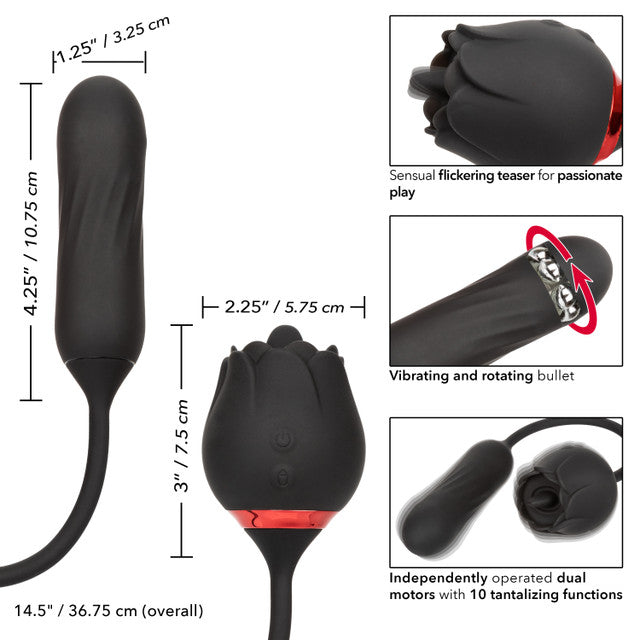 CalExotics French Kiss Elite Lover - Flickering Teaser and Rotating Bullet Vibrator