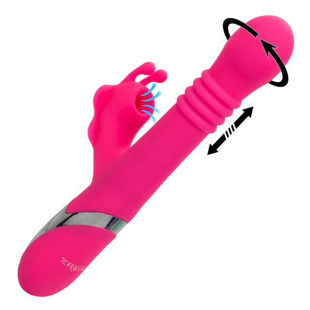 CalExotics Enchanted Kissing Butterfly Thrusting Rotating Beads Rabbit Vibrator