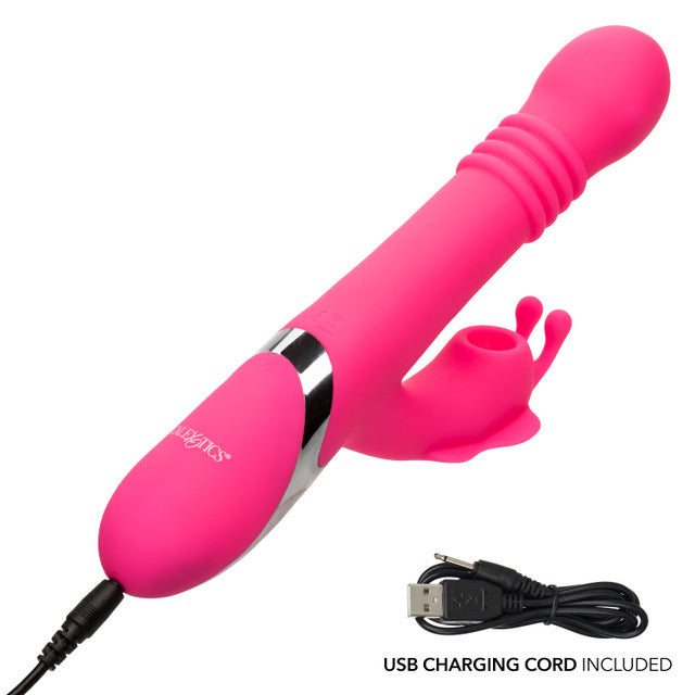 CalExotics Enchanted Kissing Butterfly Thrusting Rotating Beads Rabbit Vibrator