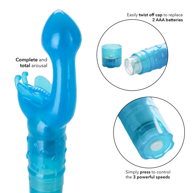 Calexotics The Original Butterfly Kiss Vibrator - Blue
