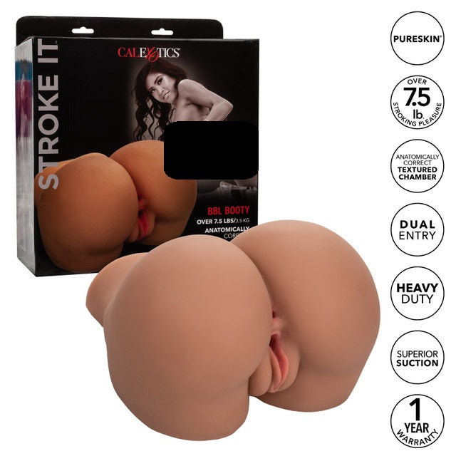 Calexotics | Stroke It BBL Booty Masturbator Brown 14.5 x 22.75 x 23.5cm / 4.2kg