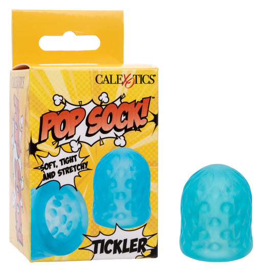 Calexotics Pop Sock! Tickler - Reversible Textured Stroker - Blue