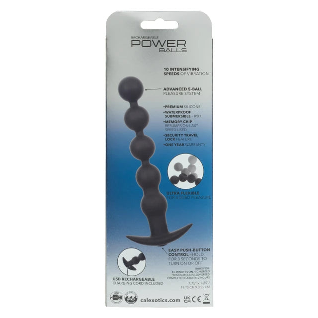 Calexotics Rechargeable Power Balls - Vibrating Flexible Anal Beads