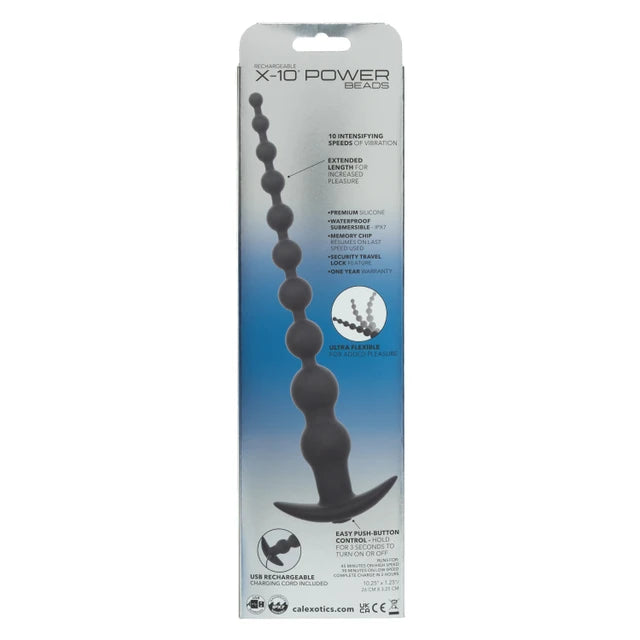 Calexotics Rechargeable X-10 Power Beads - Vibrating Flexible Anal Beads