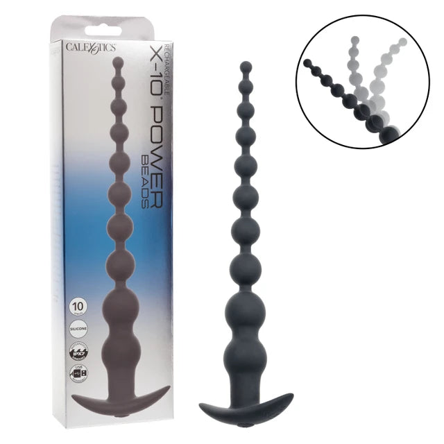 Calexotics Rechargeable X-10 Power Beads - Vibrating Flexible Anal Beads