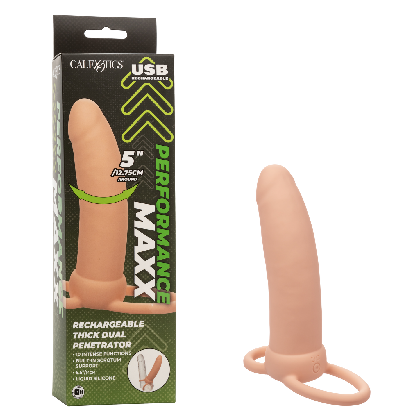 Calexotics Performance Maxx Rechargeable Thick Dual Penetrator - Ivory
